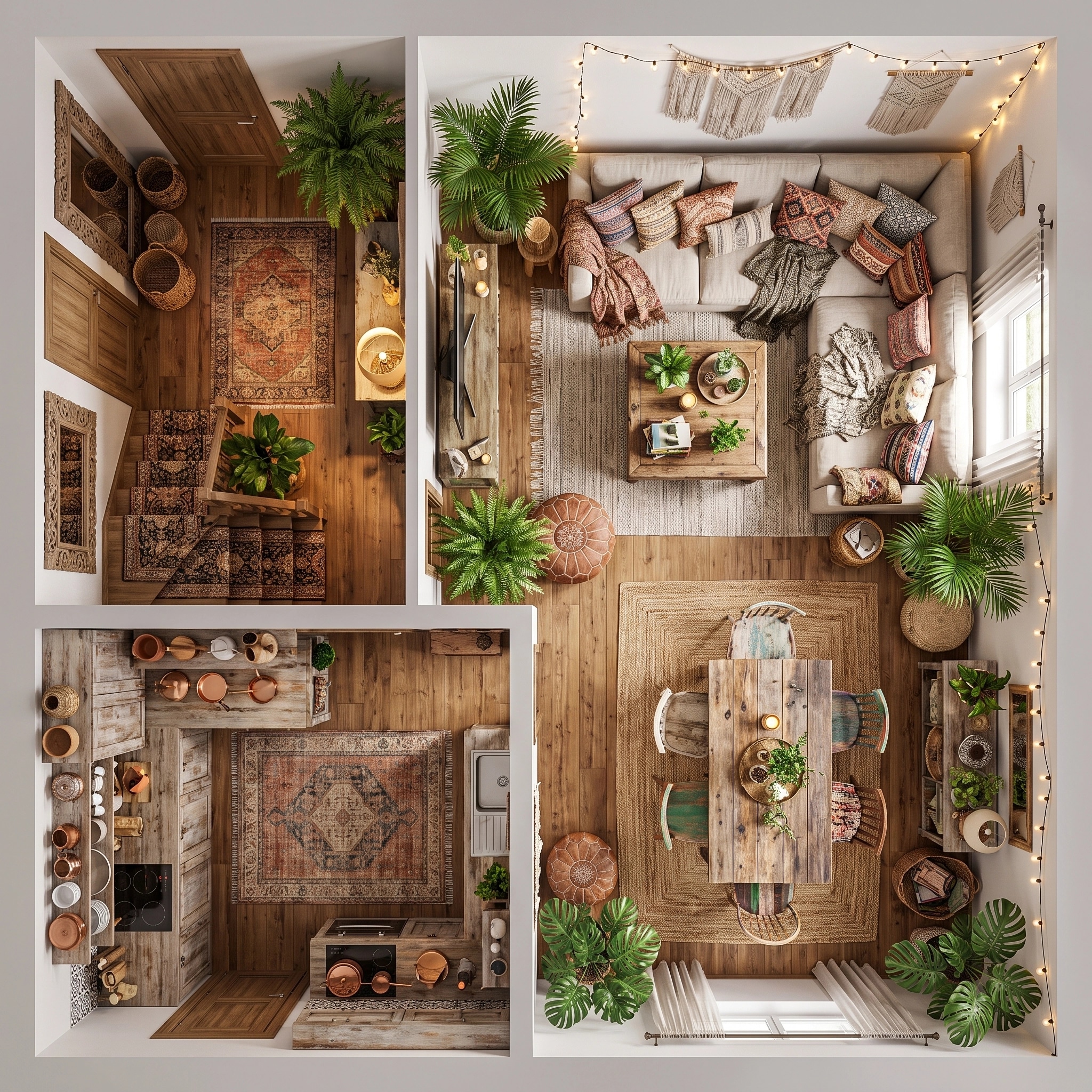 Interior design in Bohemian style — Living Room by GenRoom AI