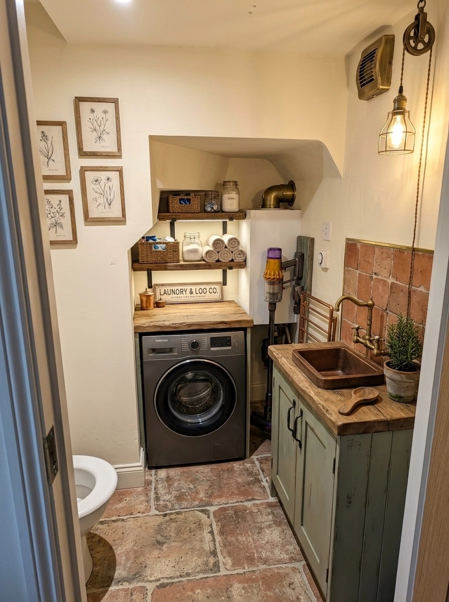 Interior design in Rustic style — laundry by GenRoom AI