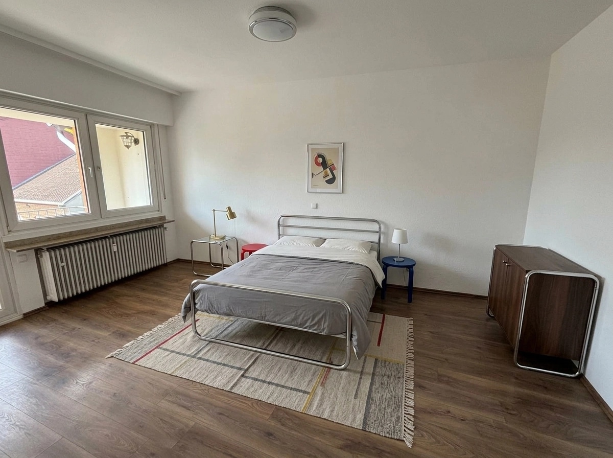 Bauhaus Bedroom design — interior photo by GenRoom AI