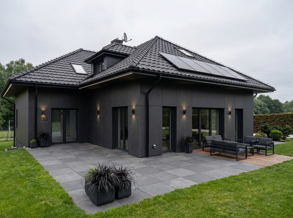 Facade design in Blacktec Facade style — Facade by GenRoom AI