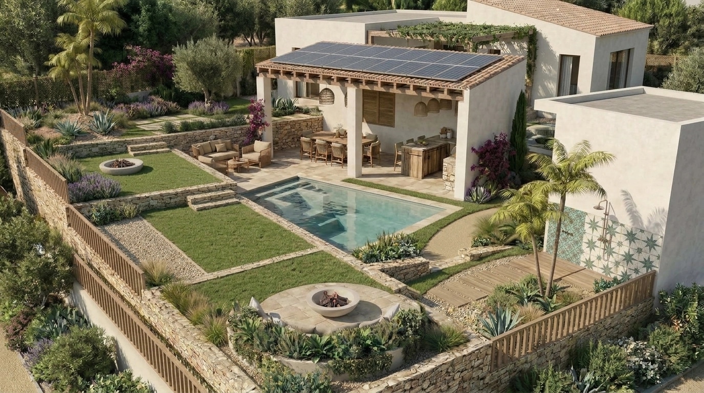 Landscape design in Eco Natural Garden style — Yard by GenRoom AI