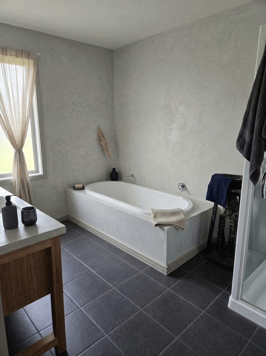 Bathroom interior in Japandi style — photo by GenRoom AI