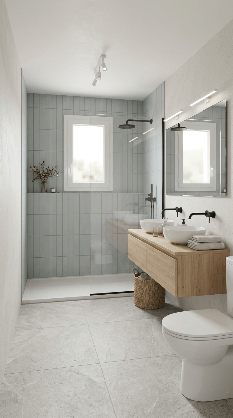 Bathroom interior in Scandinavian style — photo by GenRoom AI