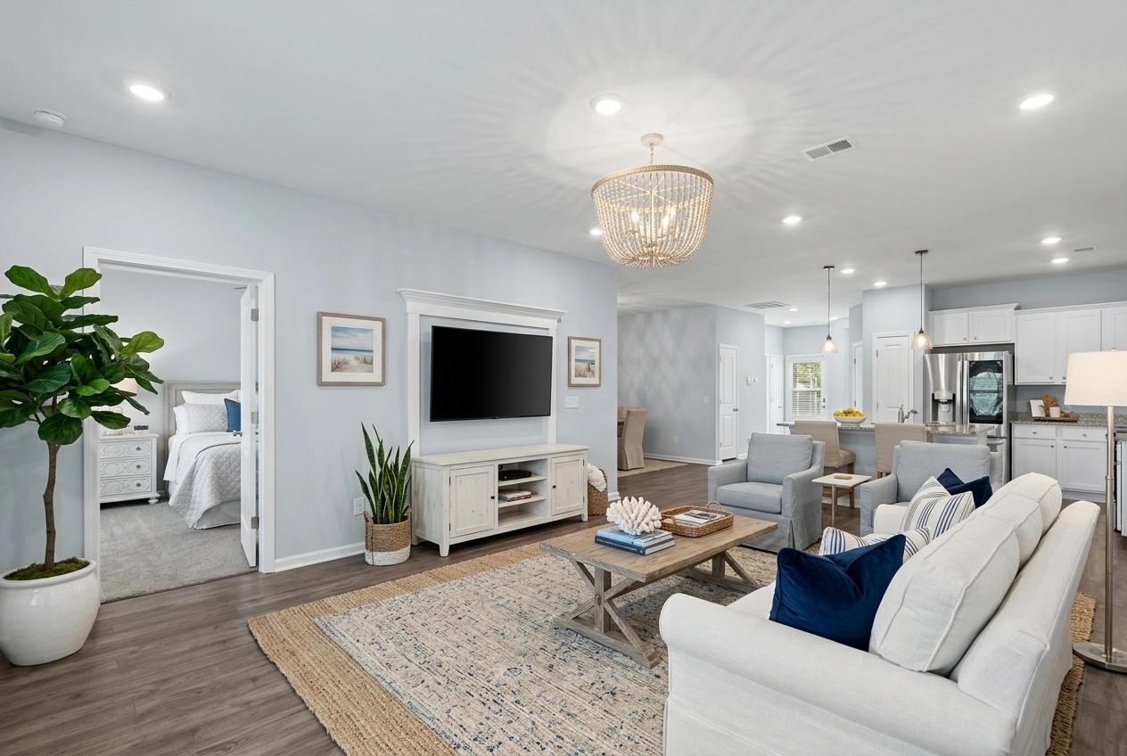 Interior design in Coastal / Hamptons style — Living Room by GenRoom AI