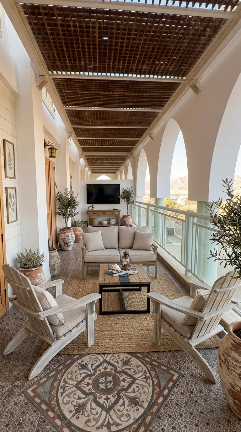 Interior design in Modern Farmhouse style — balcony by GenRoom AI