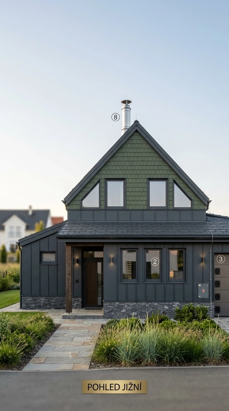 Facade design in Barnhouse Facade style — photo by GenRoom AI
