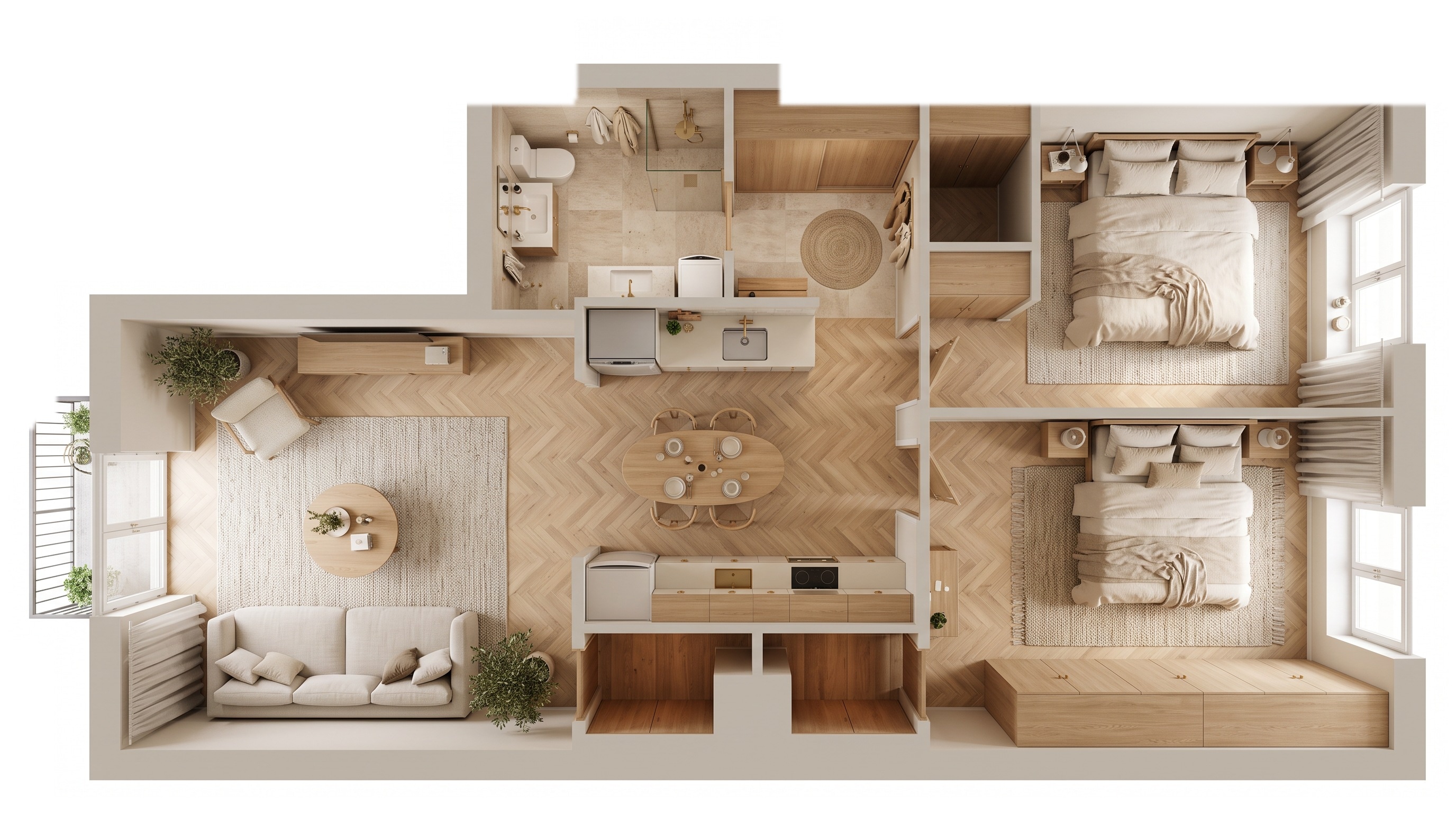 Interior design in Scandinavian style — Living Room by GenRoom AI