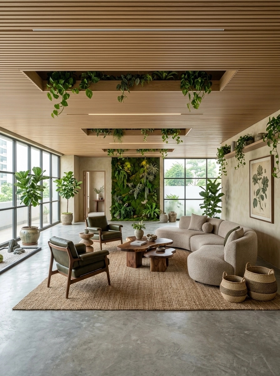Interior design in Biophilic style — Living Room by GenRoom AI
