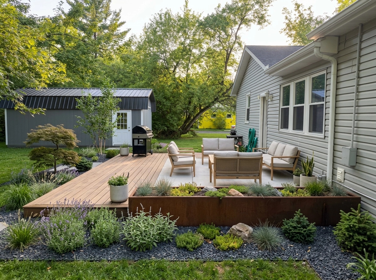 Landscape desain di Scandinavian Garden gaya — Halaman oleh GenRoom AI