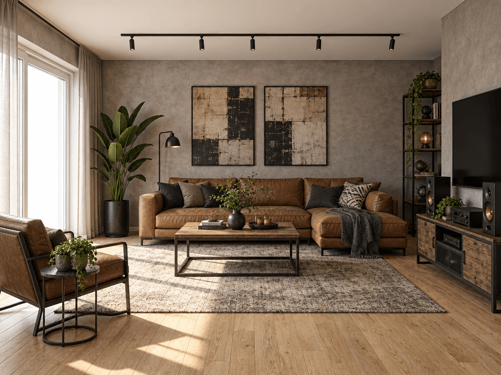 Design de interiores em estilo Loft / Industrial — Sala de Estar por GenRoom AI