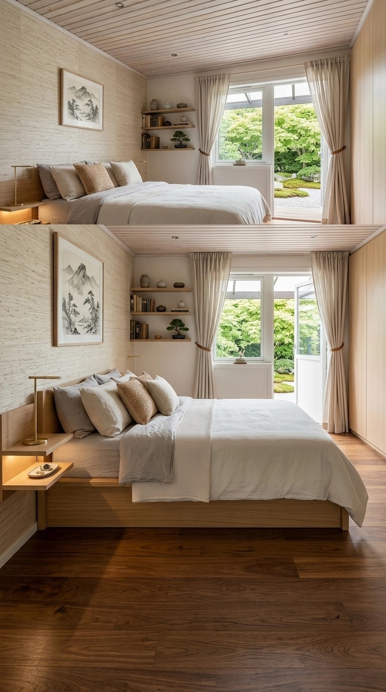 Japandi Bedroom design — interior photo by GenRoom AI