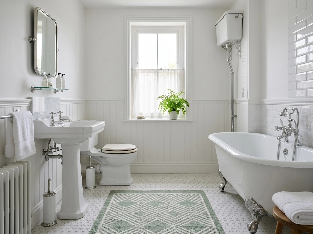 Bathroom interior in British style — photo by GenRoom AI
