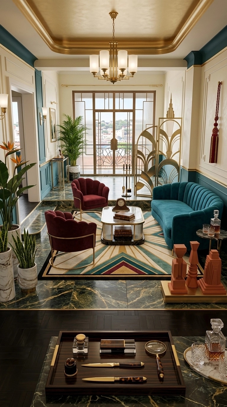 Art Deco Living Room design — interior photo by GenRoom AI