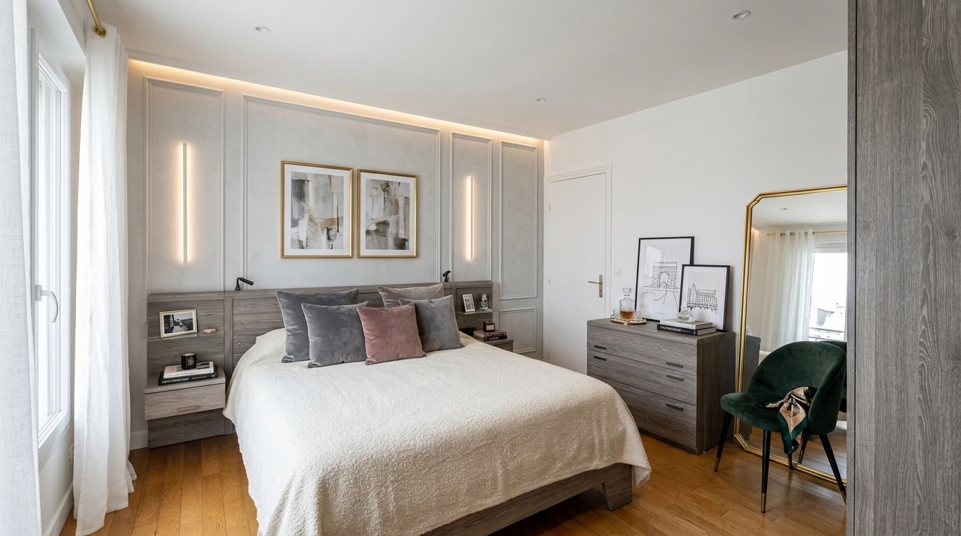 Interior design in French Parisian style — Bedroom by GenRoom AI