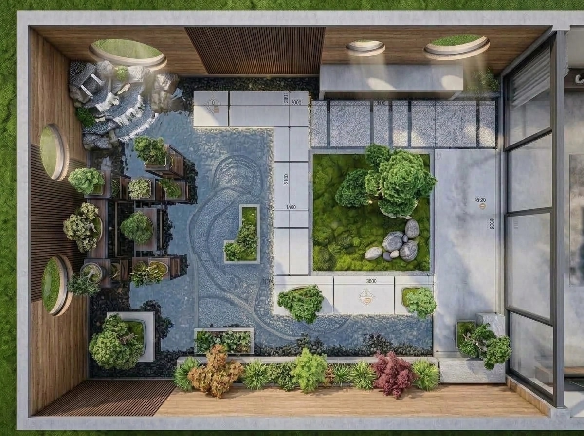 Design paysager en style Japanese Garden — Jardin par GenRoom AI