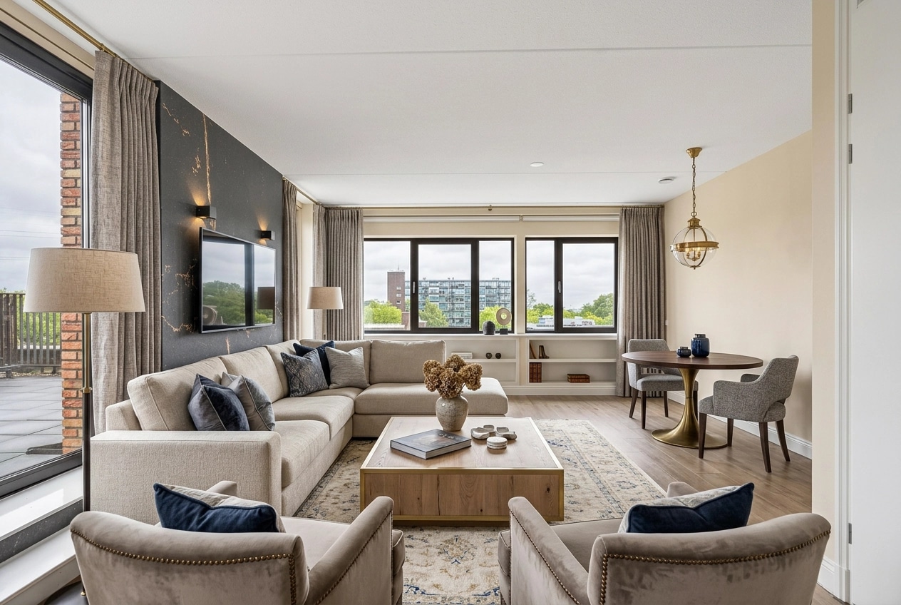 Transitional Living Room design — interior photo by GenRoom AI