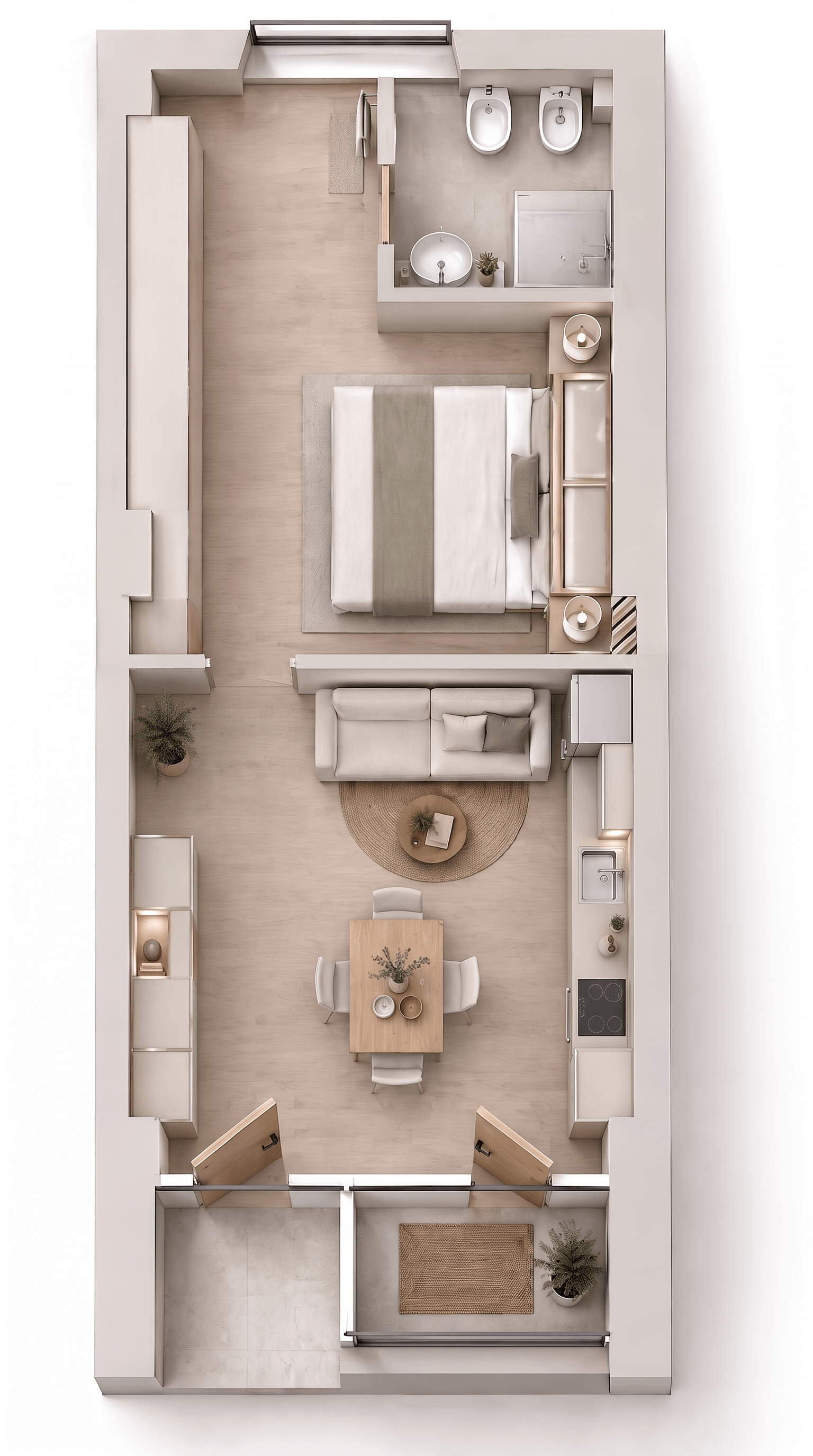 Interior design in Minimalism style — Living Room by GenRoom AI