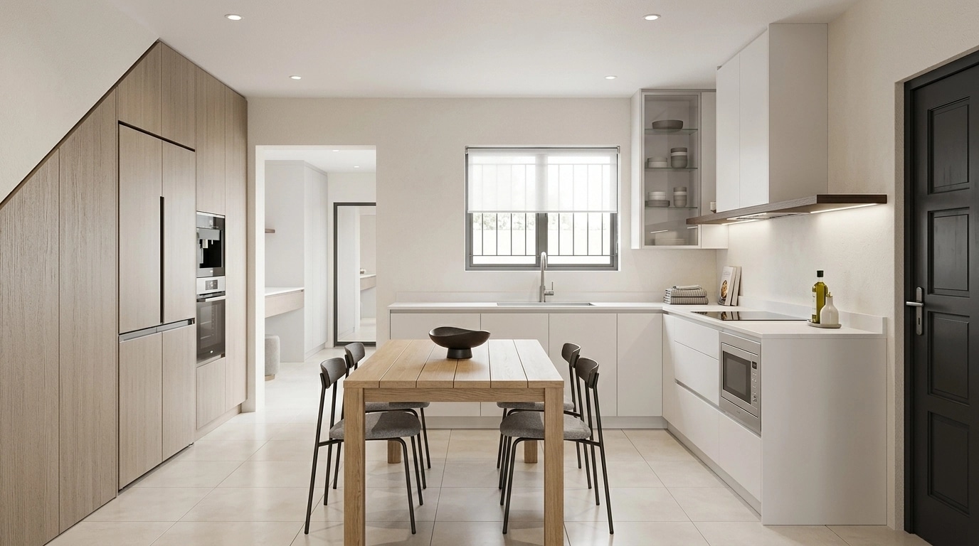 Minimalism Kitchen design — interior photo by GenRoom AI