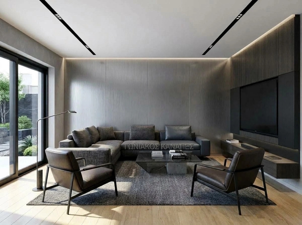 Blacktec Living Room design — interior photo by GenRoom AI