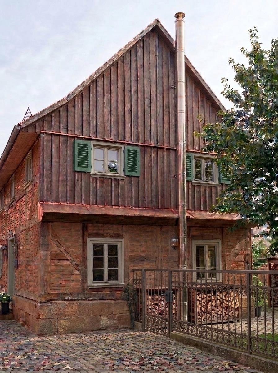 Facade design in Barnhouse Facade style — photo by GenRoom AI