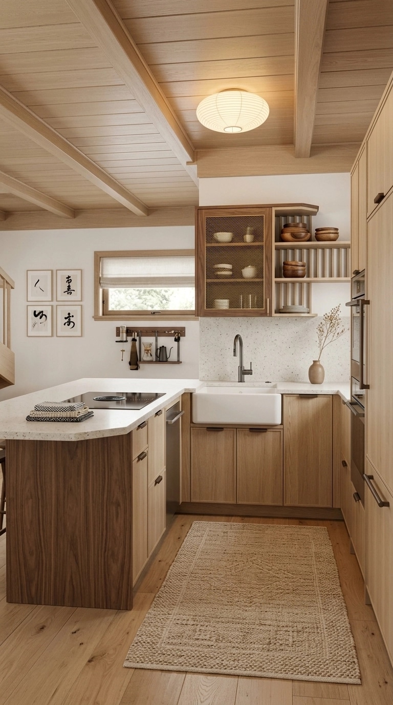 Kitchen interior in Japandi style — photo by GenRoom AI