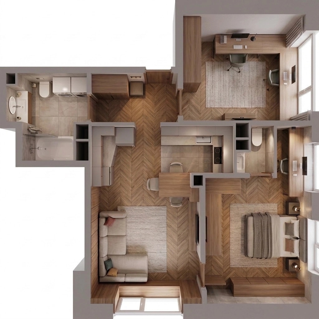 Interior design in Contemporary style — Living Room by GenRoom AI