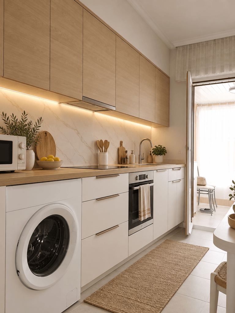 Kitchen interior in Scandinavian style — photo by GenRoom AI