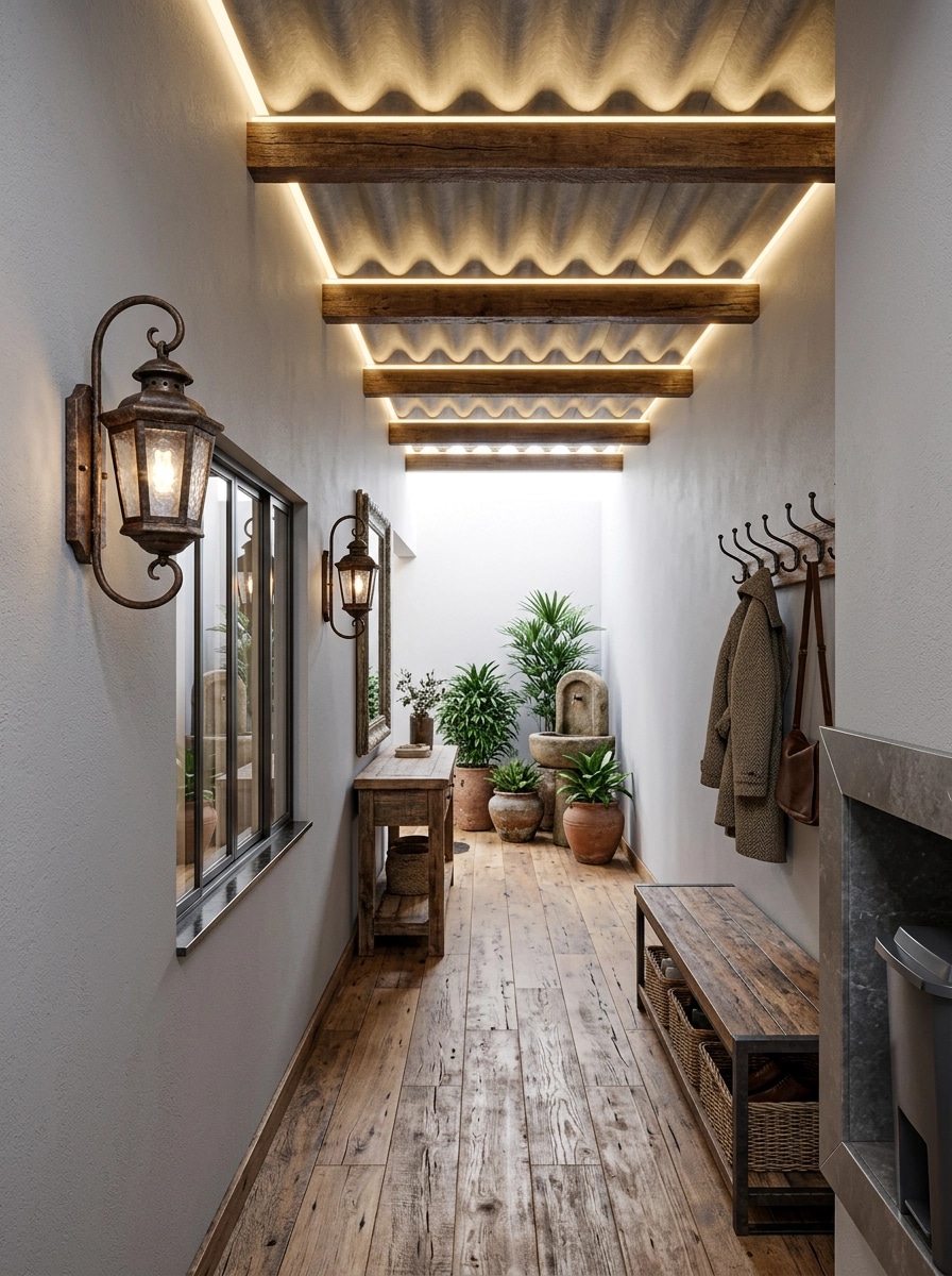Hallway interior in Rustic style — photo by GenRoom AI