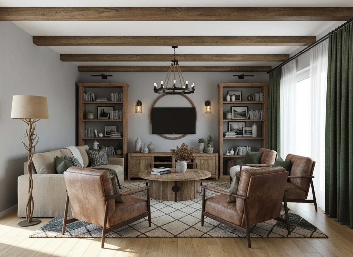 Interior design in Rustic style — Living Room by GenRoom AI