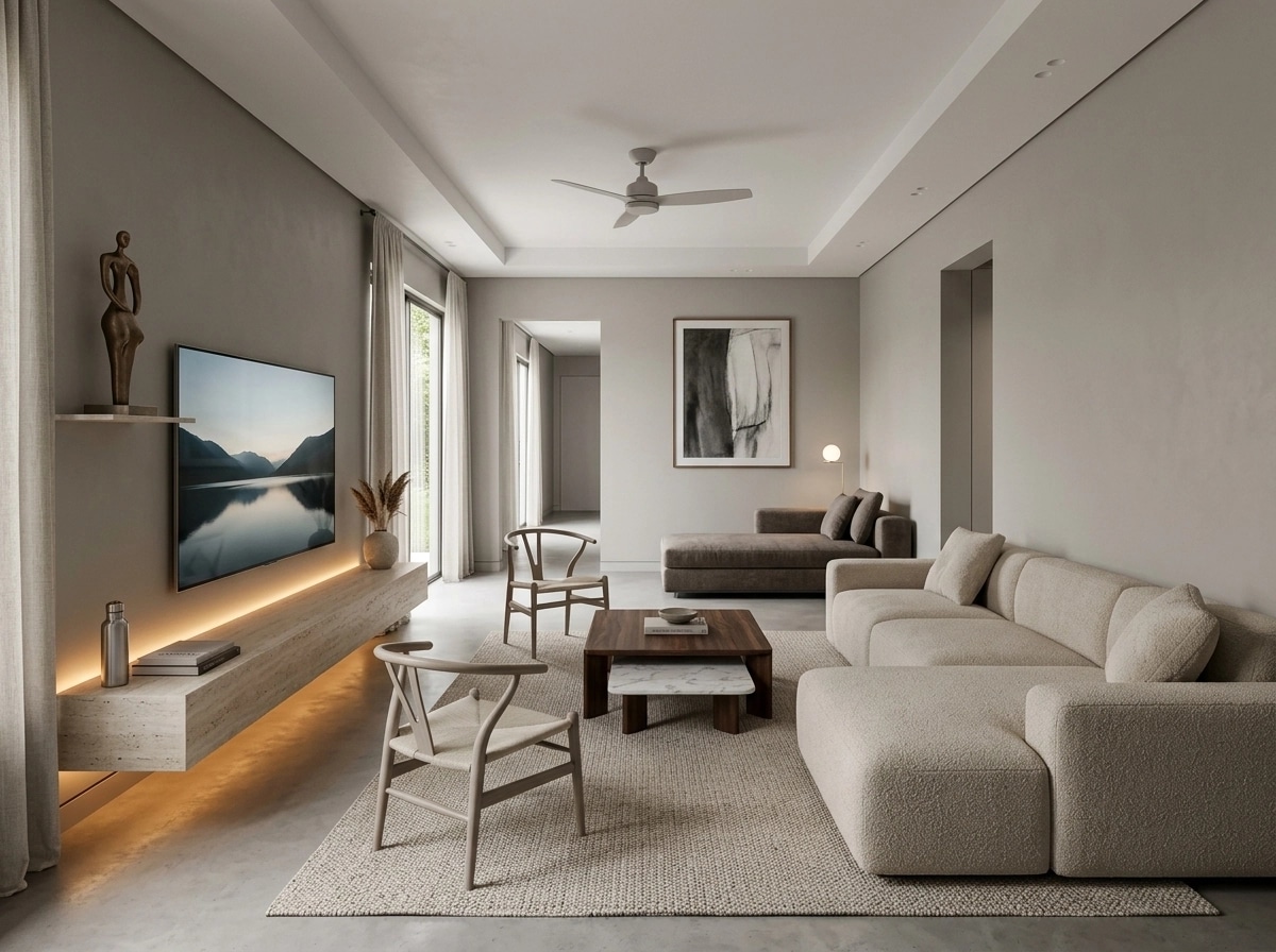 Minimalism Living Room design — interior photo by GenRoom AI