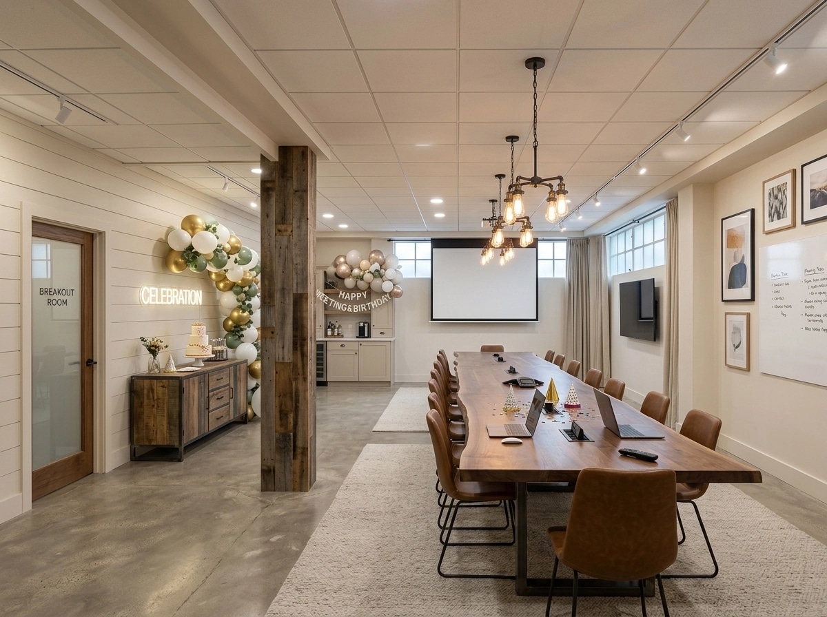 Interior design in Modern Farmhouse style — meeting_room by GenRoom AI