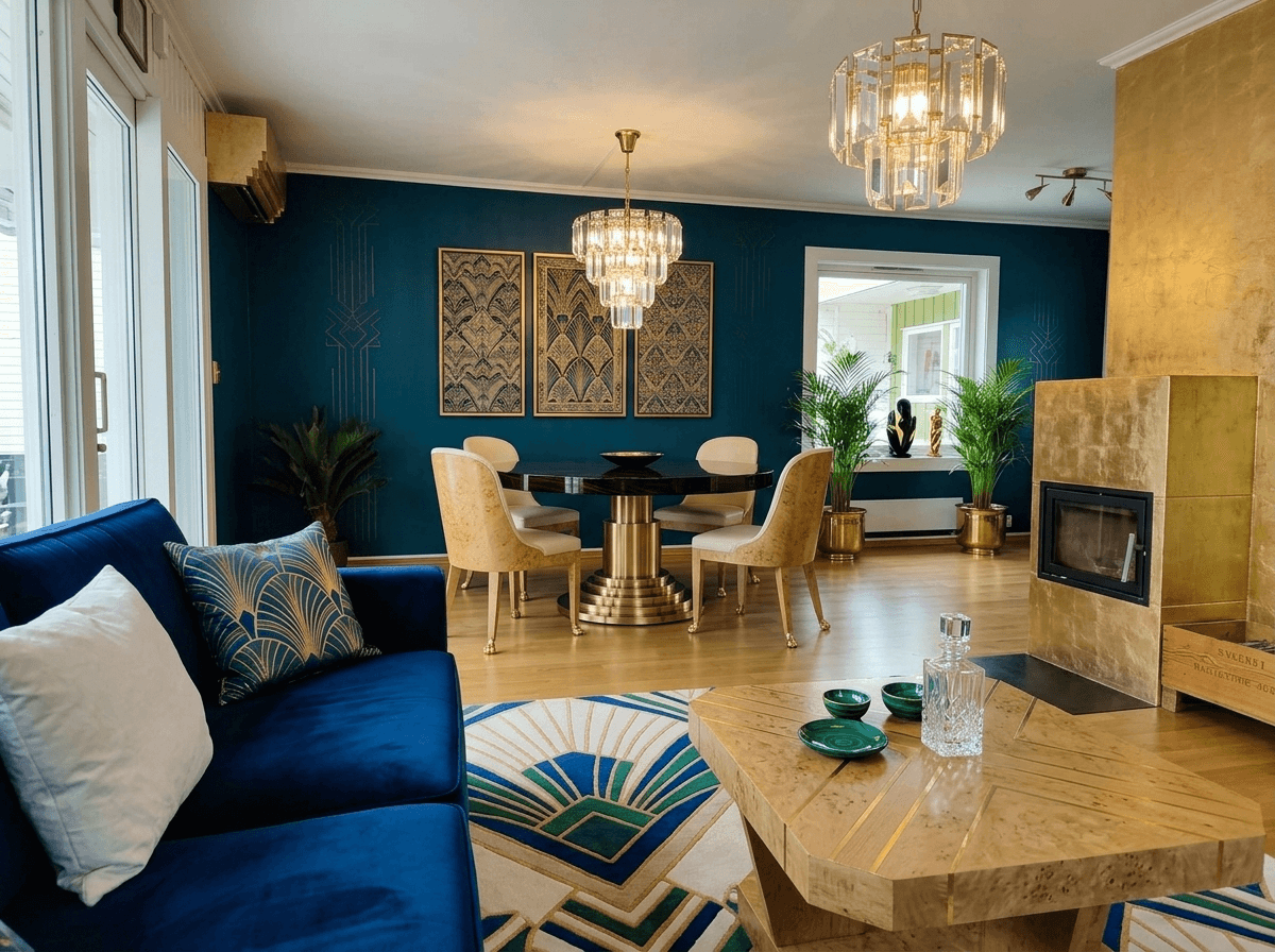 Art Deco Living Room design — interior photo by GenRoom AI