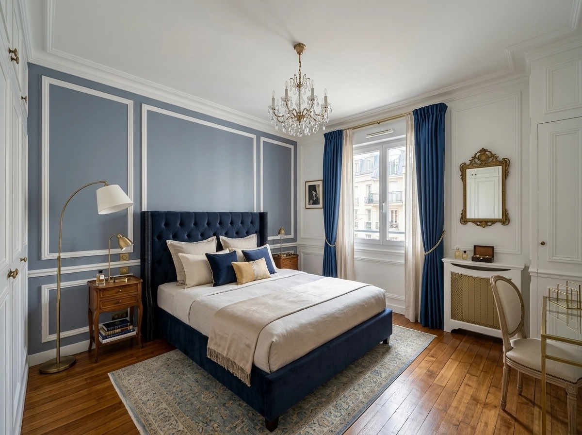 French Parisian Bedroom design — interior photo by GenRoom AI