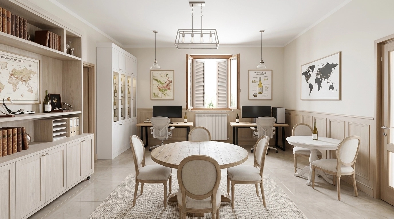 Interior design in Modern Farmhouse style — office_space by GenRoom AI