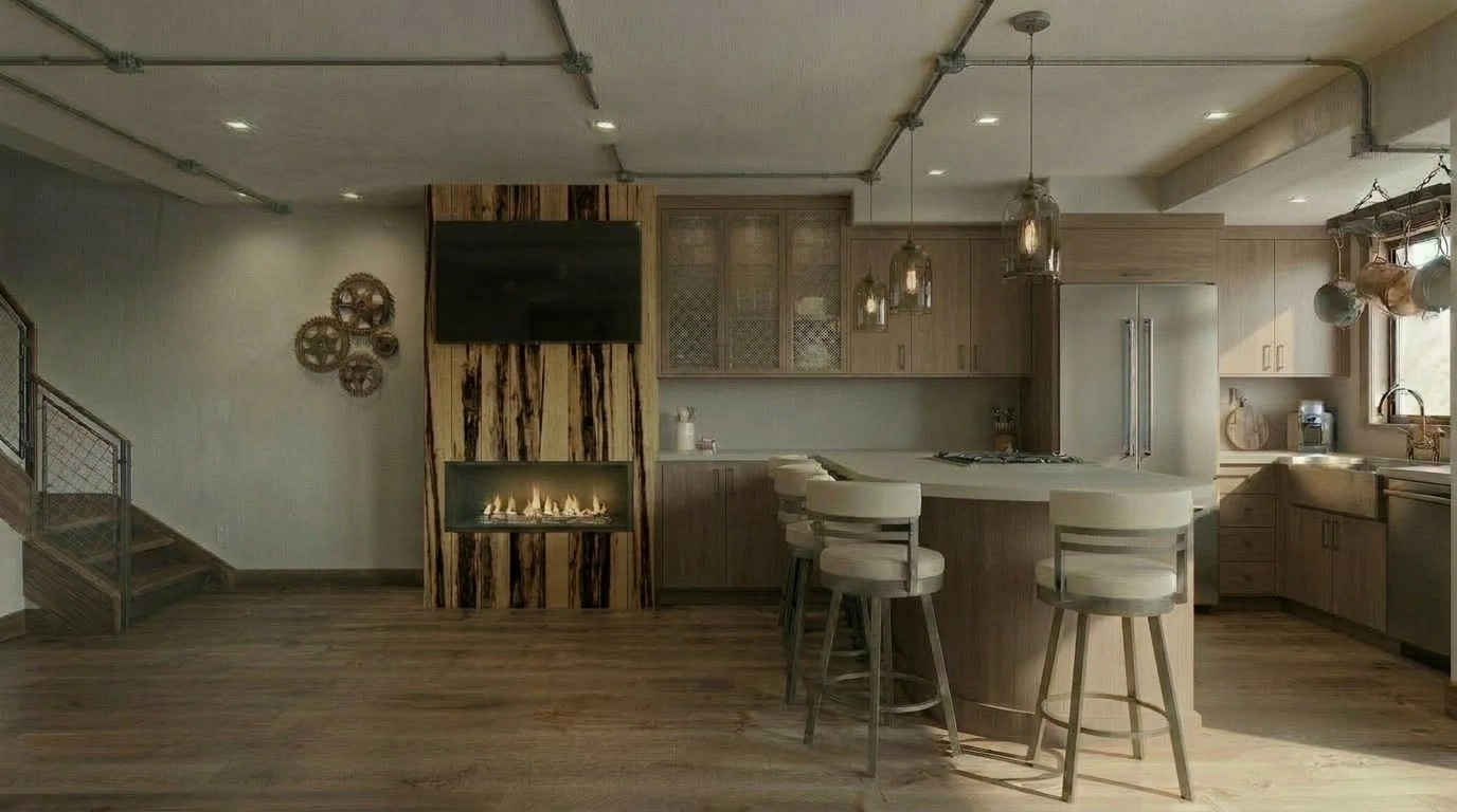 Kitchen interior in Loft / Industrial style — photo by GenRoom AI