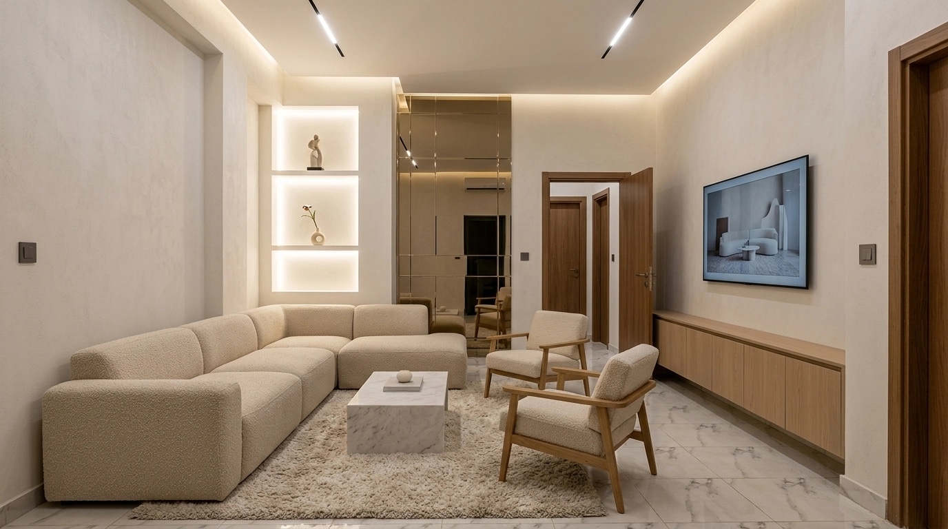 Minimalism Living Room design — interior photo by GenRoom AI