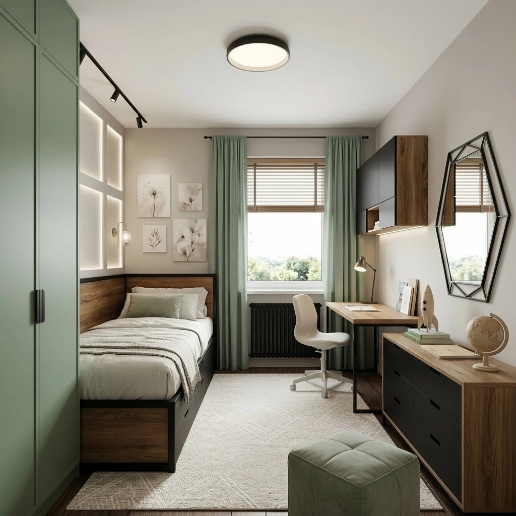Loft / Industrial Kids Room design — interior photo by GenRoom AI