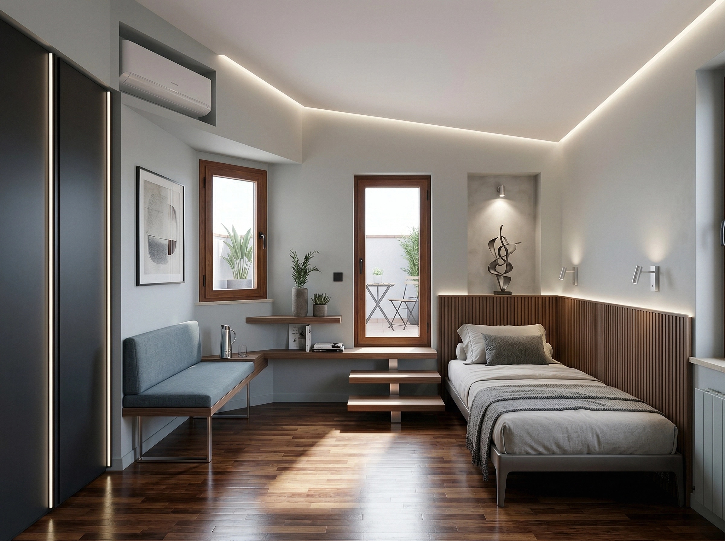 التصميم الداخلي بنمط Contemporary — غرفة النوم من GenRoom AI
