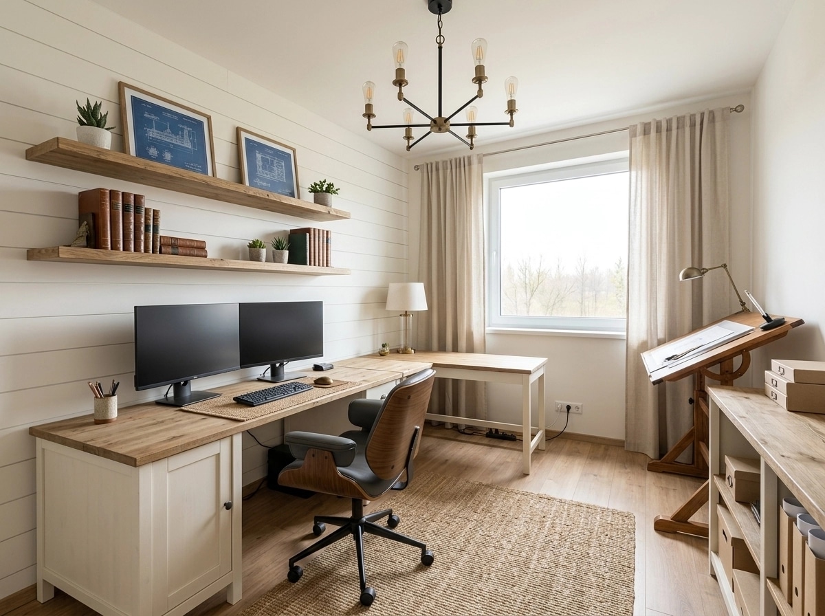 Interior design in Modern Farmhouse style — Office by GenRoom AI