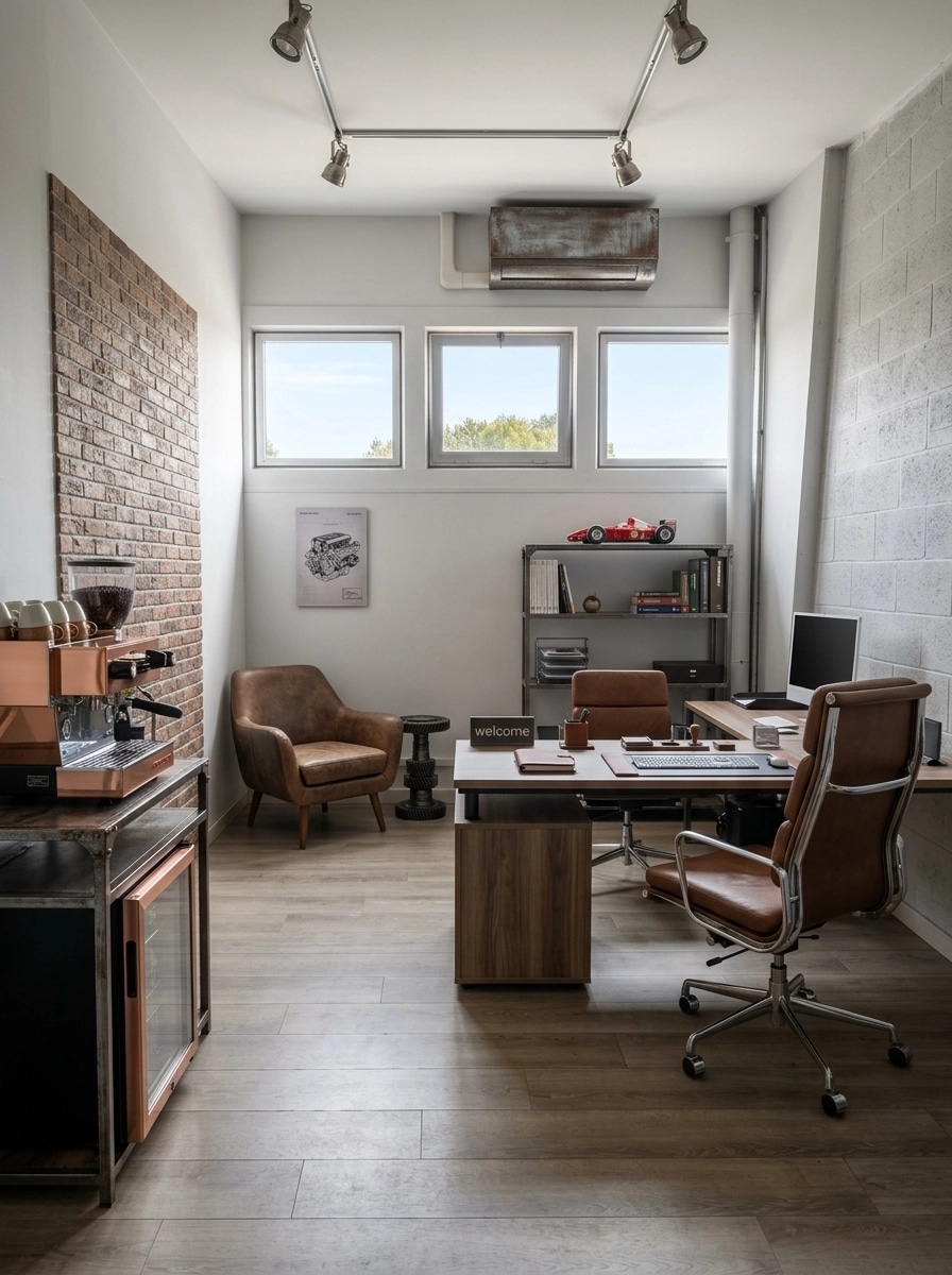 Office interior in Loft / Industrial style — photo by GenRoom AI