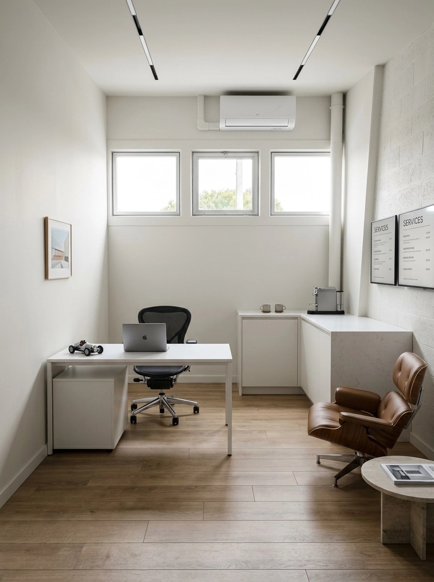 Minimalism Office design — interior photo by GenRoom AI