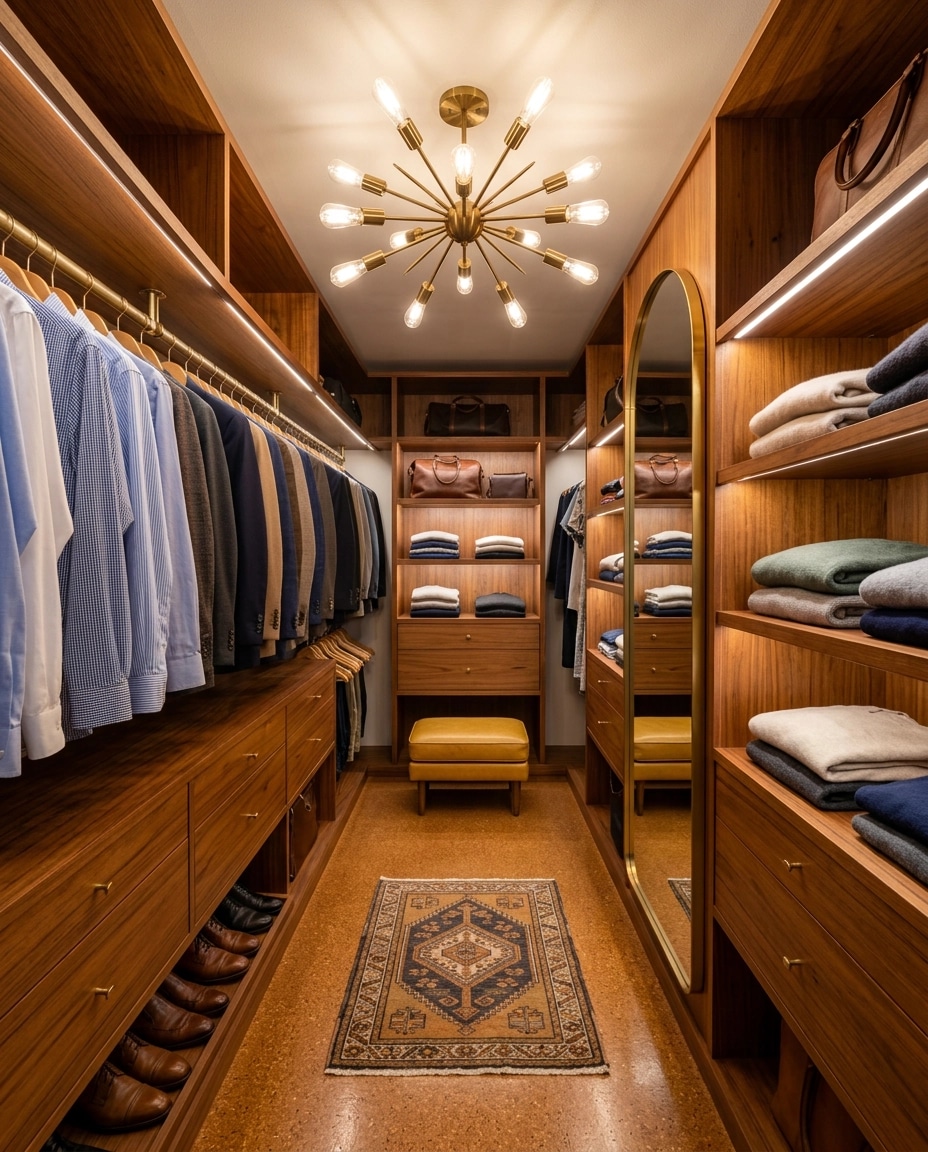 التصميم الداخلي بنمط Mid-Century Modern — wardrobe من GenRoom AI