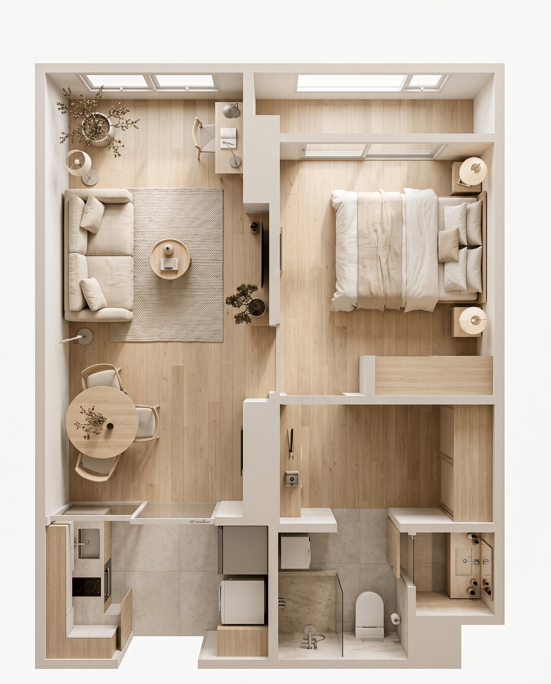 Interior design in Japandi style — Living Room by GenRoom AI
