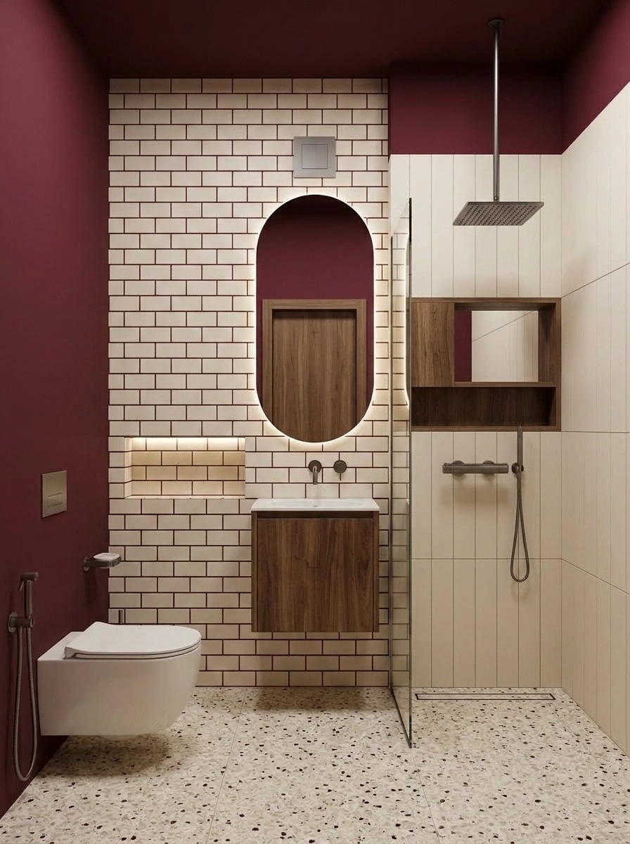 Bathroom interior in Minimalism style — photo by GenRoom AI