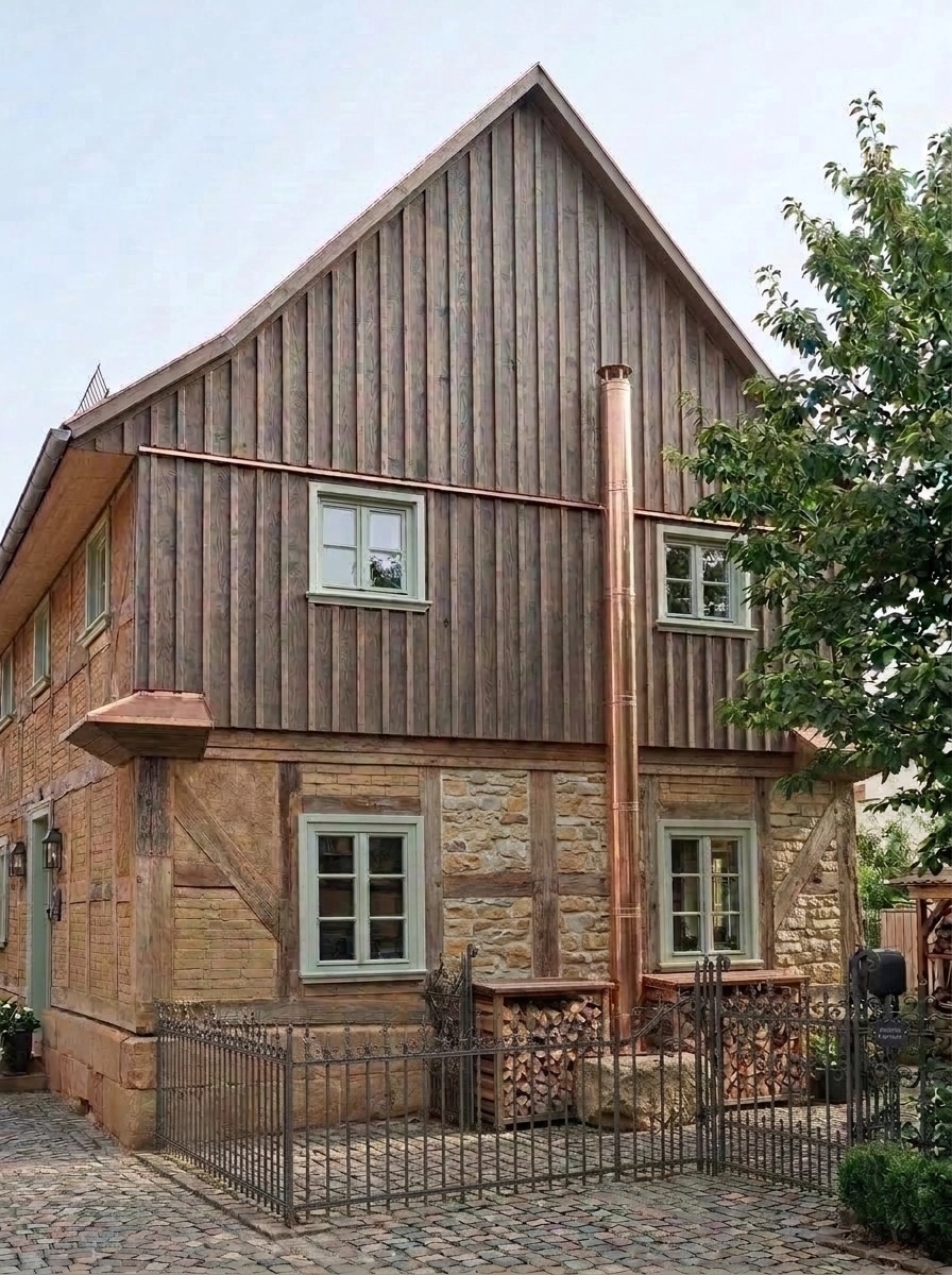 Facade design in Barnhouse Facade style — photo by GenRoom AI