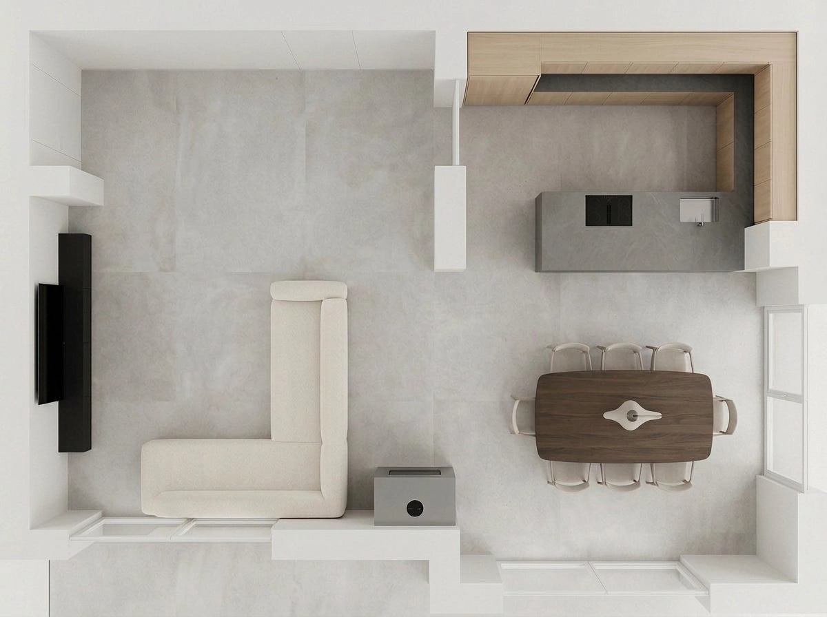 Minimalism Living Room design — interior photo by GenRoom AI