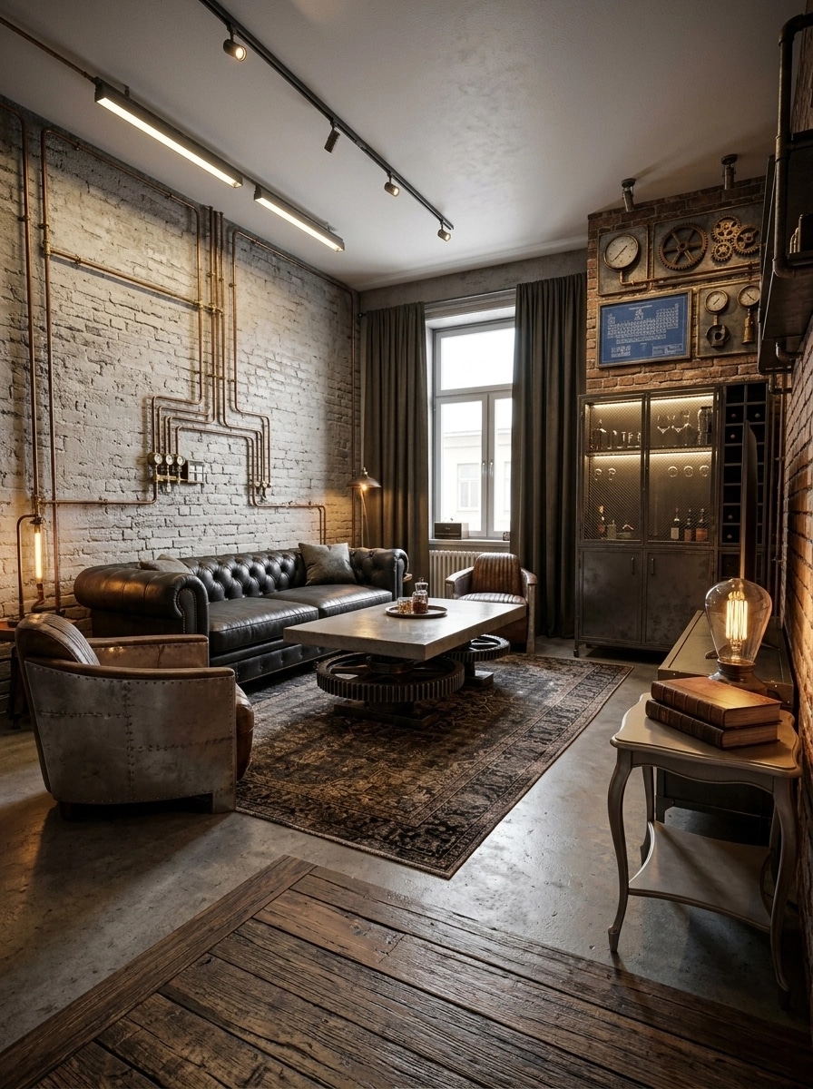 Interior design in Loft / Industrial style — Living Room by GenRoom AI