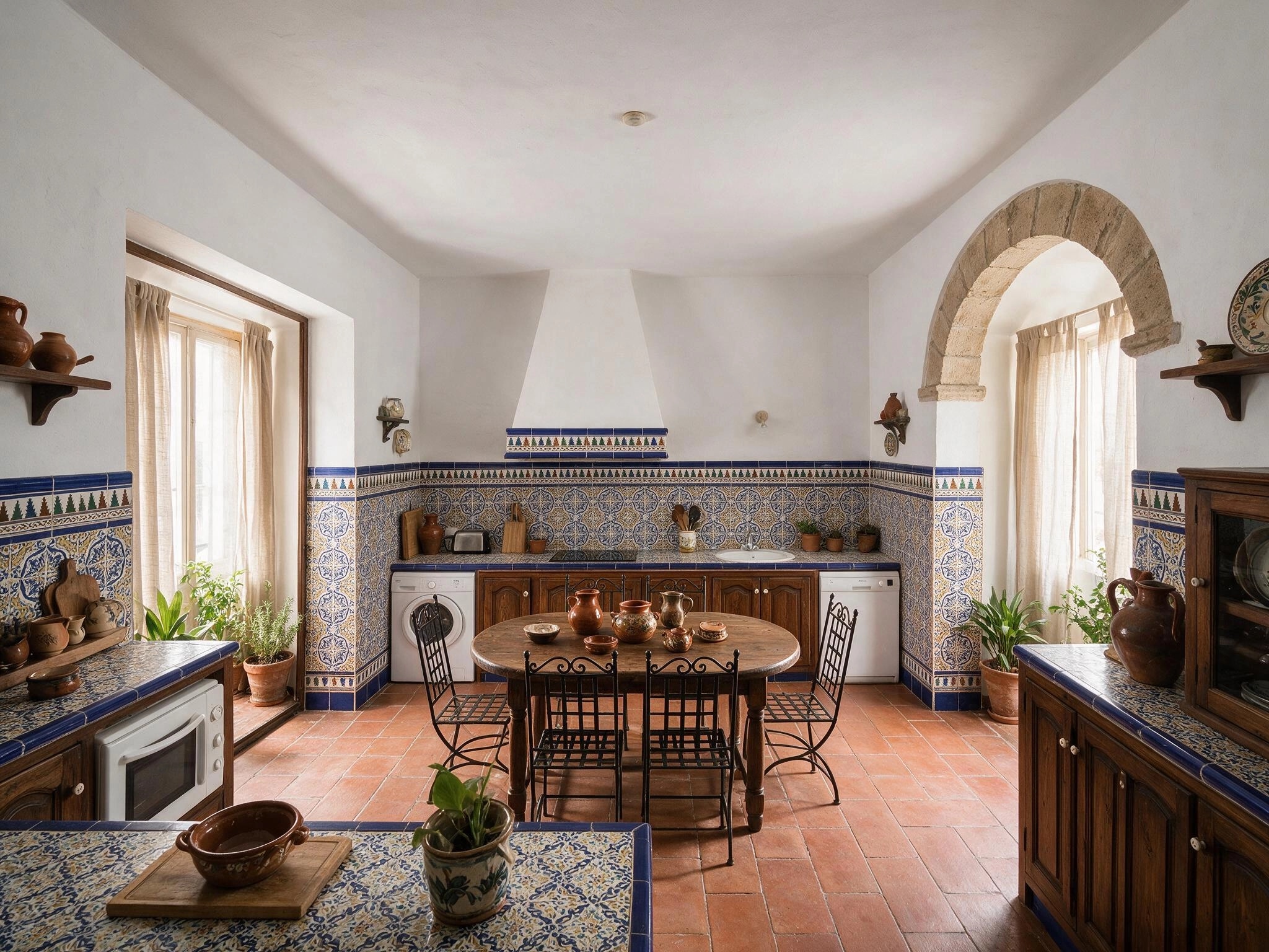 Kitchen interior in Andalusian style — photo by GenRoom AI