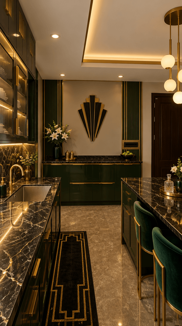 Art Deco Kitchen design — interior photo by GenRoom AI