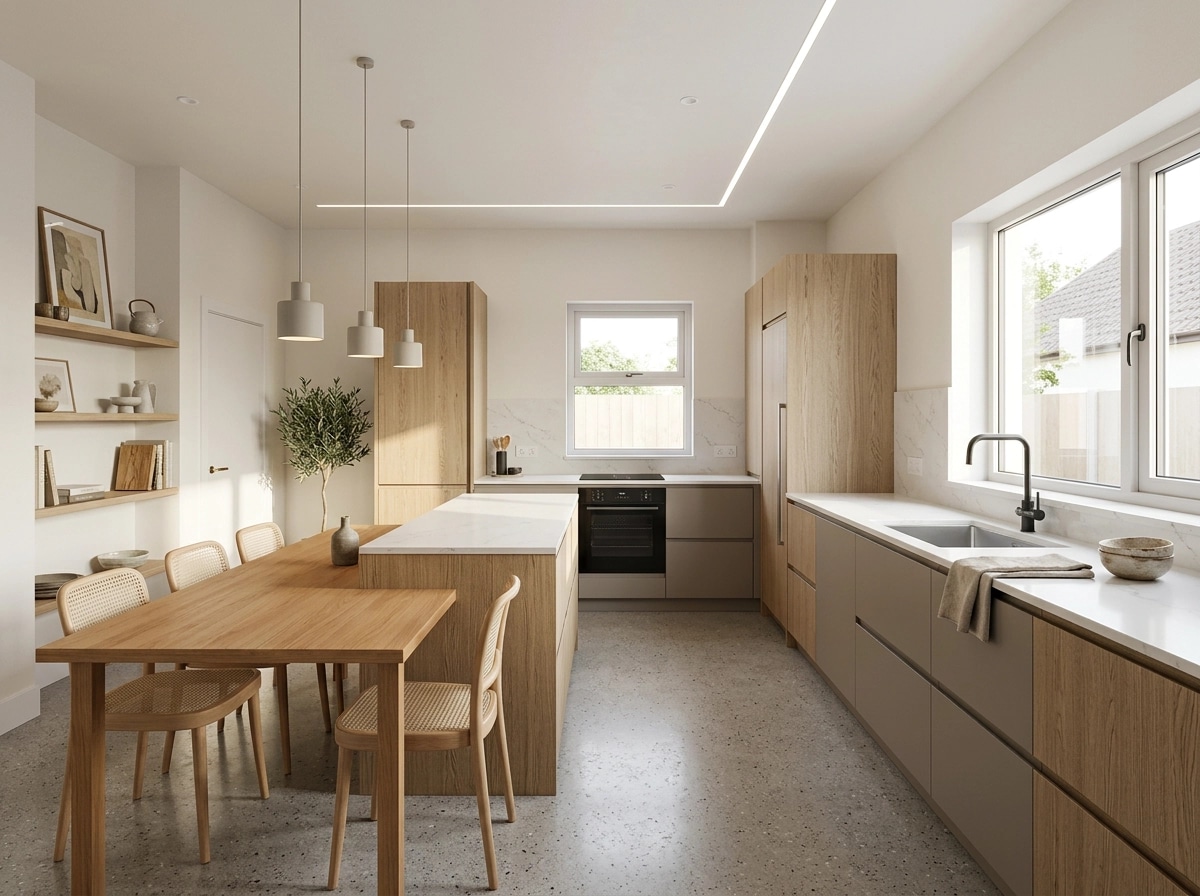 Kitchen interior in Scandinavian style — photo by GenRoom AI